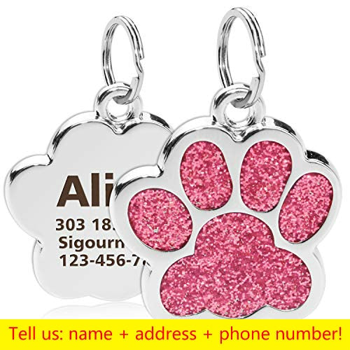 Personalized Engraving Pet Cat Name Tags Customized Dog ID Tag Collar Accessories Nameplate Anti-lost Pendant Metal Keyring - Hiccupzz