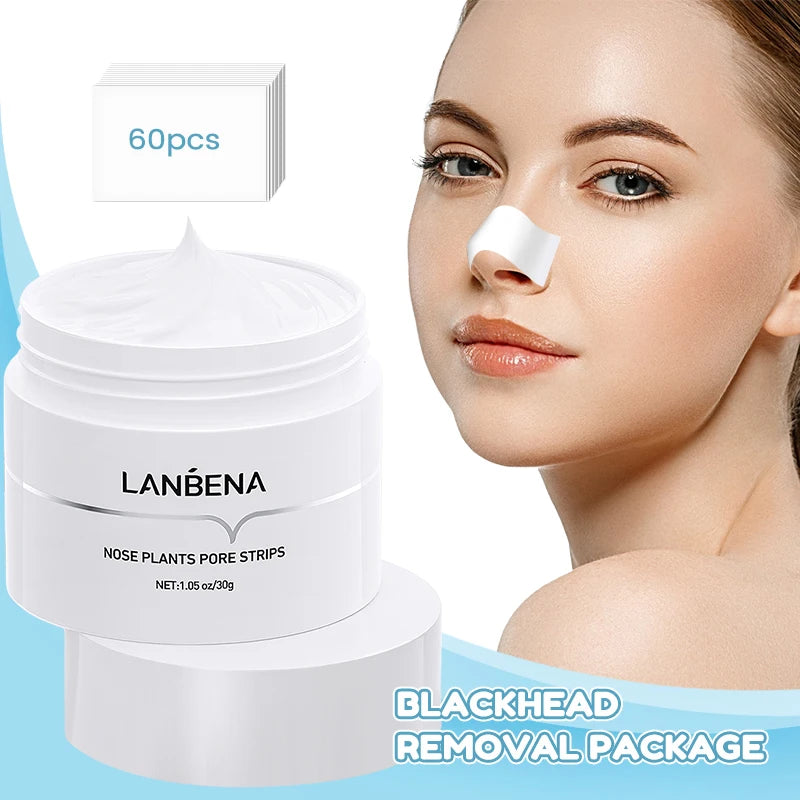 LANBENA White Black Blackhead Remove Mask Shrink Pore Nose Cleansing Stickers Peel Nasal Black Head Strips Face Skin Care Masks