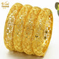 Dubai 24K Gold Color Bracelets for Women - Luxury Designer Indian Bangles, African Arabic Wedding Bridal Jewelry - Hiccupzz