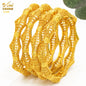 Dubai 24K Gold Color Bracelets for Women - Luxury Designer Indian Bangles, African Arabic Wedding Bridal Jewelry - Hiccupzz