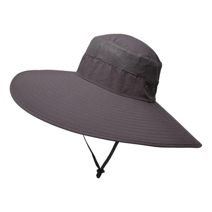 Hot Men's 15CM Big Wide Brim Outdoor Waterproof Mountaineering Cap - Hiccupzz