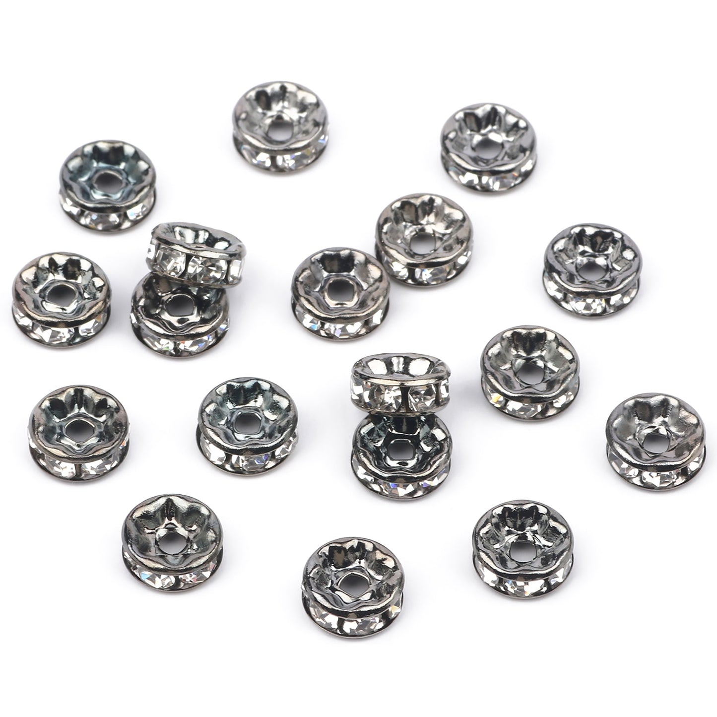 50pcs/lot  Crystal Round Loose Spacer Beads for DIY Making Bracelet Necklace Accessories