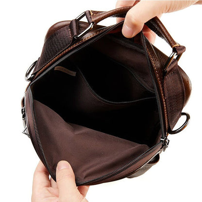 Men's Natural Leather Handbag For Tablet - Hiccupzz