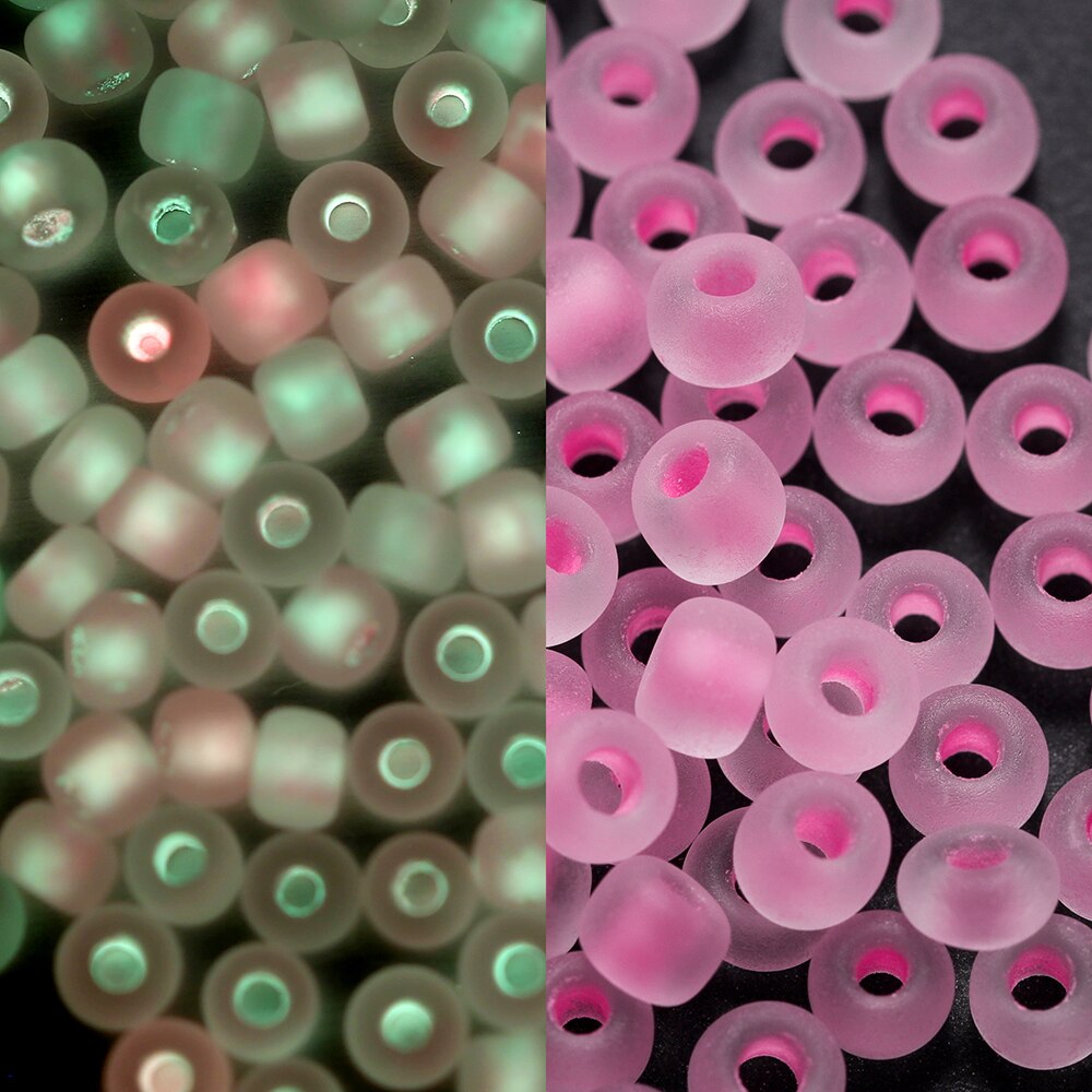 600pcs 3mm Luminous Glass Seed Beads Glow In The Dark  for DIY Jewelry Marking