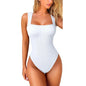 Women's Sexy Summer Square Collar High Waist Ultra Elastic Slim-Fit Thong Shapewear Jumpsuit - Hiccupzz