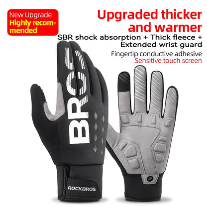 Cycling Gloves - Touch Screen Waterproof MTB Bike Gloves, Thermal Warm for Winter & Autumn Sports