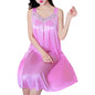 Hot！Women Night Dress Solid Color Sleeveless Knee Length Breathable Great Stitching Women Nightie Lady Pajamas for Female - Hiccupzz