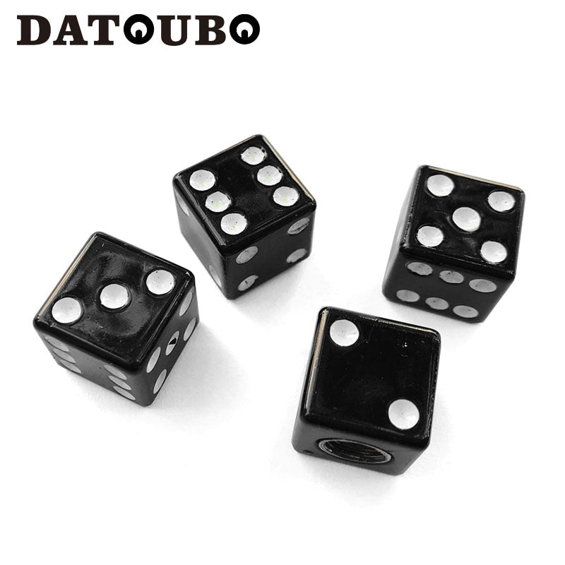 4 pcs High quality Plastic ABS Dice Novelty Car Tyre Valve Caps