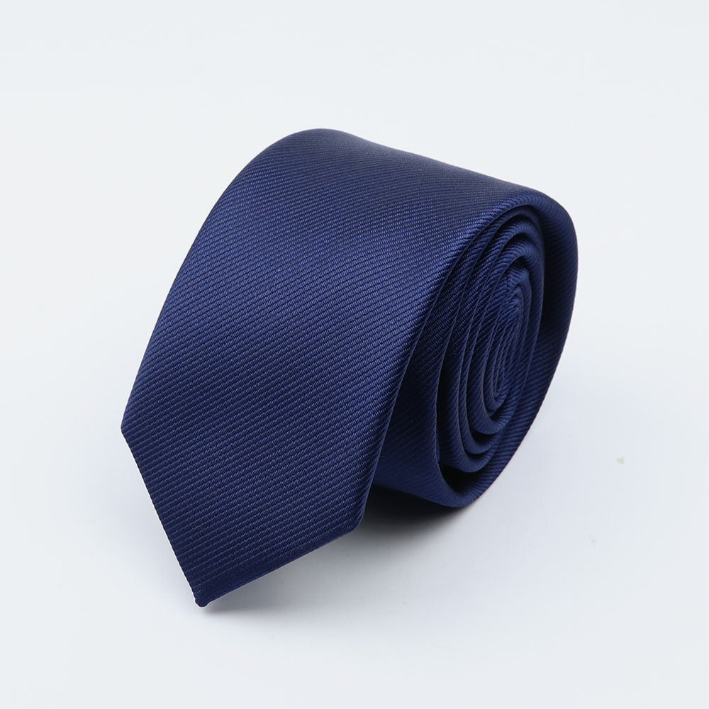 Men Solid Classic Ties Formal Striped Business 6cm Slim Necktie for Wedding Tie Skinny Groom Cravat - Hiccupzz