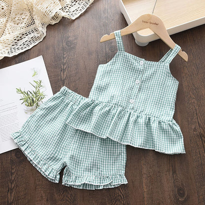 Kids Girls Clothing Sets Summer New Style Brand  Baby Girls Clothes Short Sleeve T-Shirt+Pant Dress 2Pcs Children Clothes Suits - Hiccupzz