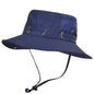 Men's Cap Breathable Mesh Solid Color Bucket Hat for Fishing, Camping & Hiking Anti-UV Sun Hat Wide Brim Fisherman Hat - Hiccupzz