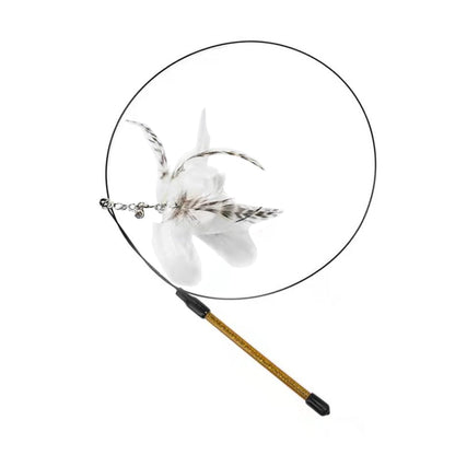 Simulation Bird Interactive Funny Cat Stick Toy Furry Feather Bird With Bell Sucker Cat Stick Toy Kitten Playing Toy - Hiccupzz