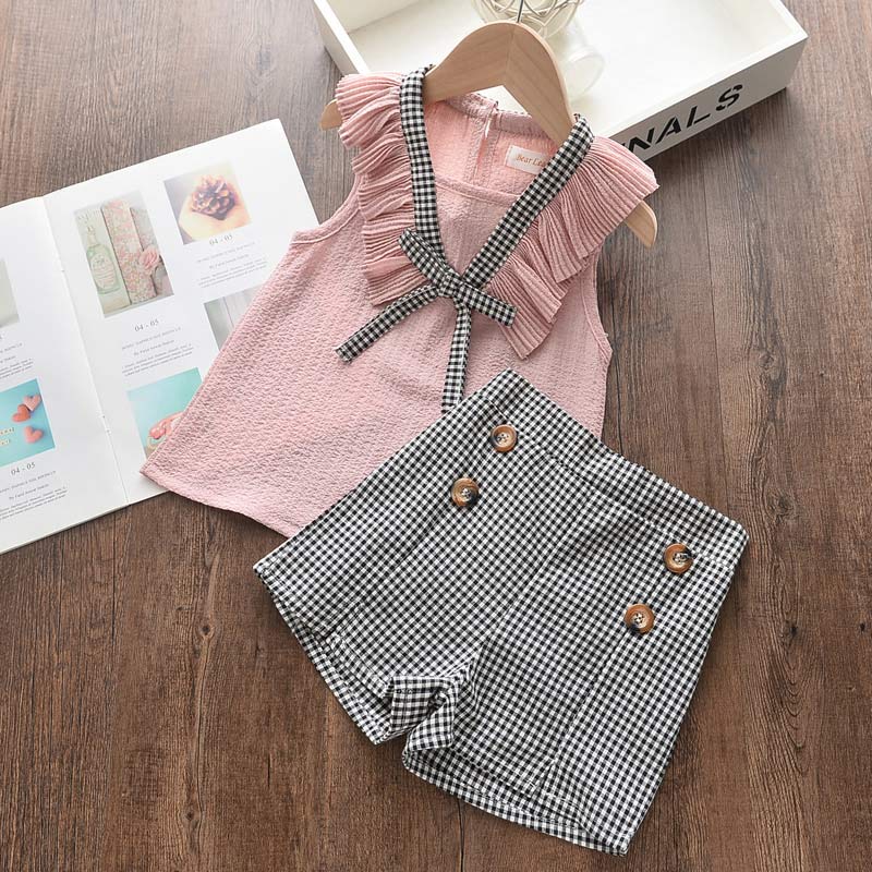 Kids Girls Clothing Sets Summer New Style Brand  Baby Girls Clothes Short Sleeve T-Shirt+Pant Dress 2Pcs Children Clothes Suits