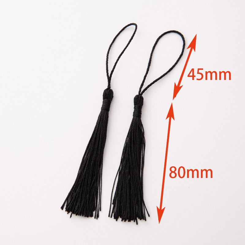 20pcs 80mm Bookmarks Hanging Rope Silk Tassel For Craft DIY Key Chain, Earring Hooks, Pendant, Jewelry Making