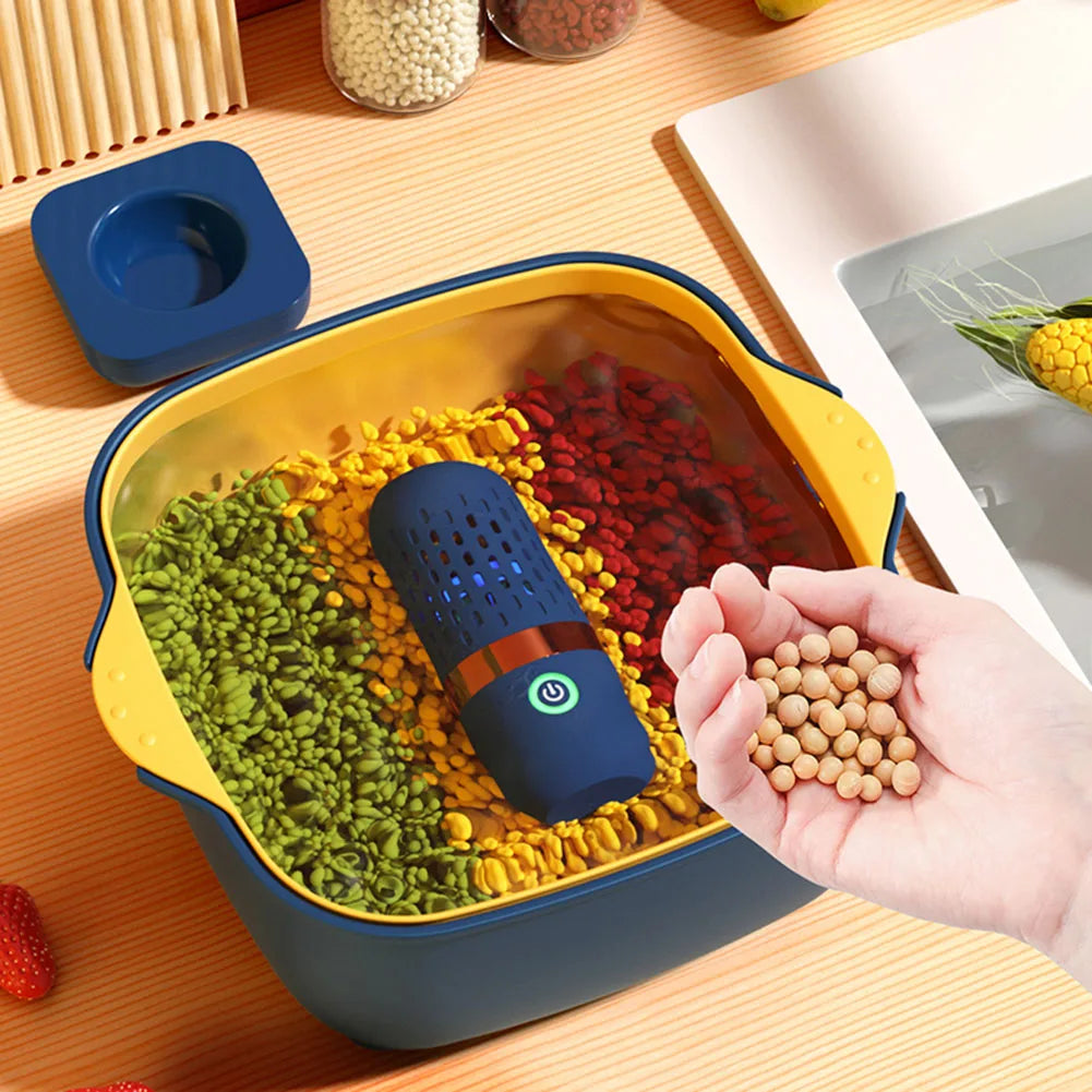 Vegetable Cleaning Machine Capsule Shape Portable Ultrasonic Wireless Fruit Food Purifier