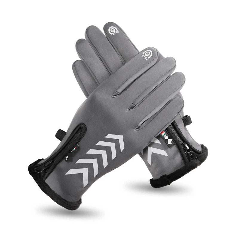 Men's Winter Waterproof Cycling Gloves - Touch Screen, Fleece, Non-slip, Warm Full Finger Gloves