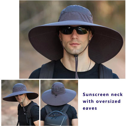 Hot Men's 15CM Big Wide Brim Outdoor Waterproof Mountaineering Cap - Hiccupzz