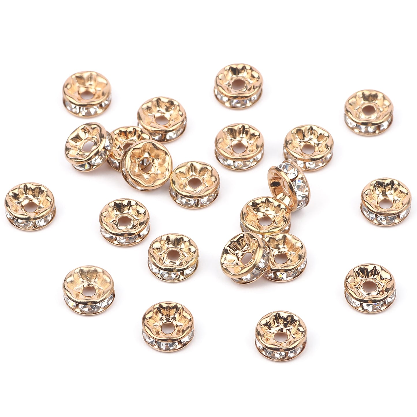 50pcs/lot  Crystal Round Loose Spacer Beads for DIY Making Bracelet Necklace Accessories