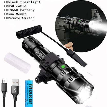 ZK40 50000000LM High Power XHP220 Powerful LED Flashlight Tactical Military Torch  USB Camping Lanterna Waterproof Self Defence - Hiccupzz