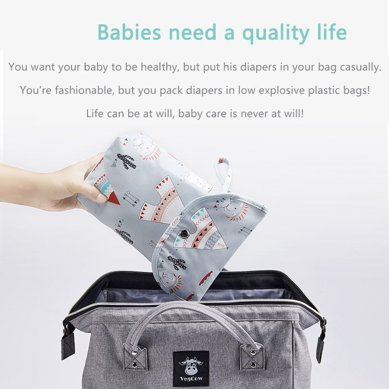 New Waterproof and Reusable Baby Diaper Bag