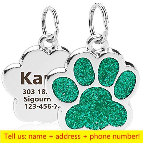Personalized Engraving Pet Cat Name Tags Customized Dog ID Tag Collar Accessories Nameplate Anti-lost Pendant Metal Keyring - Hiccupzz