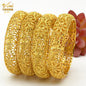 Dubai 24K Gold Color Bracelets for Women - Luxury Designer Indian Bangles, African Arabic Wedding Bridal Jewelry - Hiccupzz
