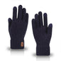 Men's Winter Touch Screen Gloves - Warm Wool Knitted Gloves with Fleece Lining for Cold Weather