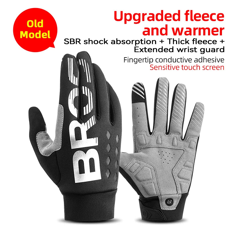 Cycling Gloves - Touch Screen Waterproof MTB Bike Gloves, Thermal Warm for Winter & Autumn Sports