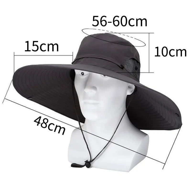 Summer 15CM Large Brim Sun Hat Breathable Outdoor Beach Cap