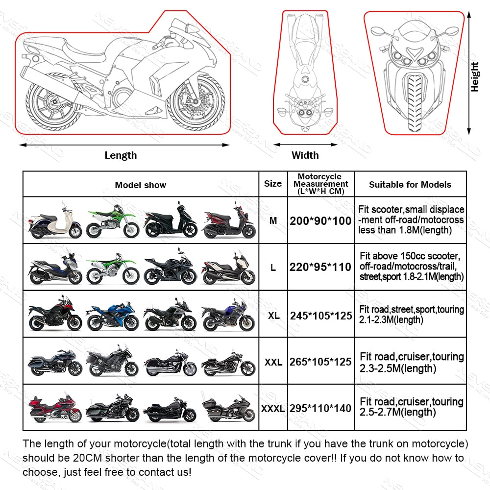 Waterproof Rain Dust Protection Motorcycle Covers