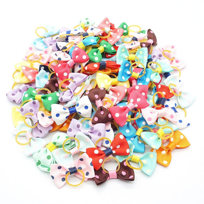 100 pieces Pet Ribbon Hair Accessories