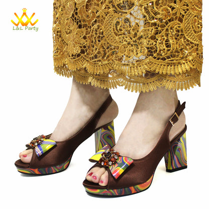 Appliques Specials Italian Design Nigerian Women Shoes Matching Bag Set in Red Color INS Hot Sale Sandals - Hiccupzz