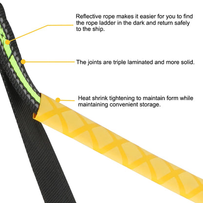 3/4/5 Step Boat Ladder Yacht Side Hanging Ladder Folding Portable Boarding Ladder Nylon Rope Ladder Lifter Marine Accessories - Hiccupzz