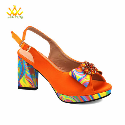 Appliques Specials Italian Design Nigerian Women Shoes Matching Bag Set in Red Color INS Hot Sale Sandals - Hiccupzz