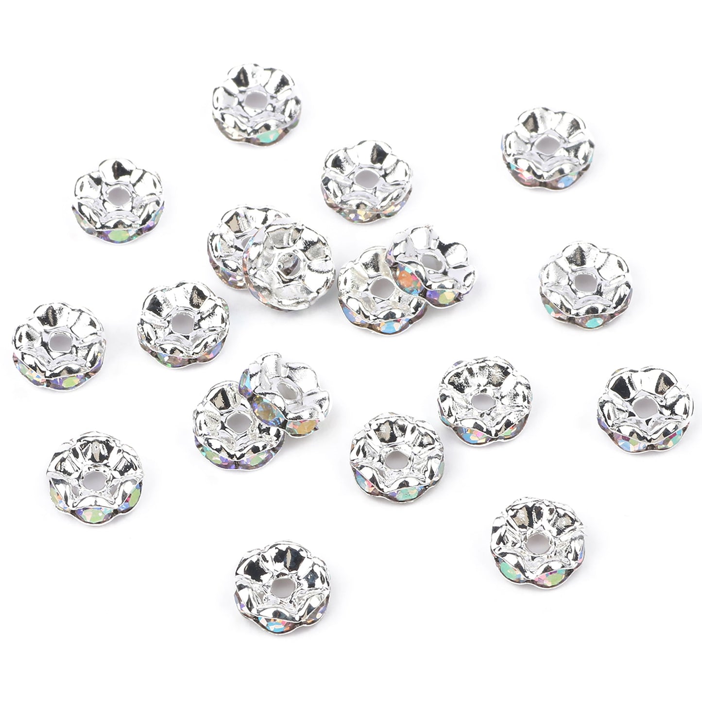 50pcs/lot  Crystal Round Loose Spacer Beads for DIY Making Bracelet Necklace Accessories