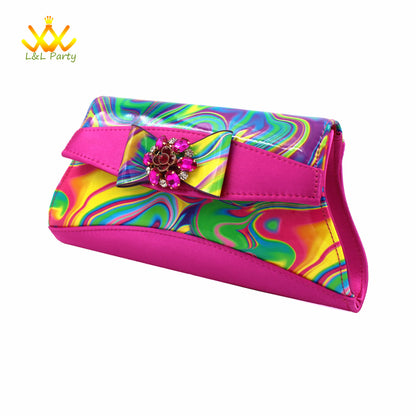 Appliques Specials Italian Design Nigerian Women Shoes Matching Bag Set in Red Color INS Hot Sale Sandals - Hiccupzz