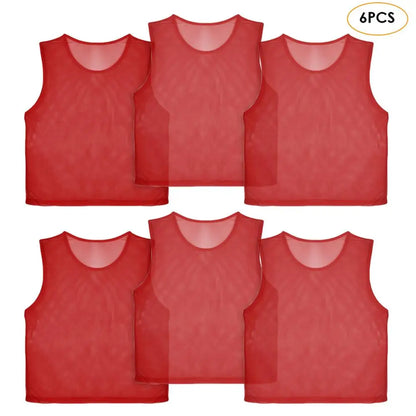 6/12 PCS Adults Children Soccer Training Vest Football Shirts Jerseys - Hiccupzz