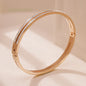 Fashion Cubic Zirconia Cuff Bangles for Women Trendy Titanium Steel Circular Classic Bracelet Female Jewelry - Hiccupzz