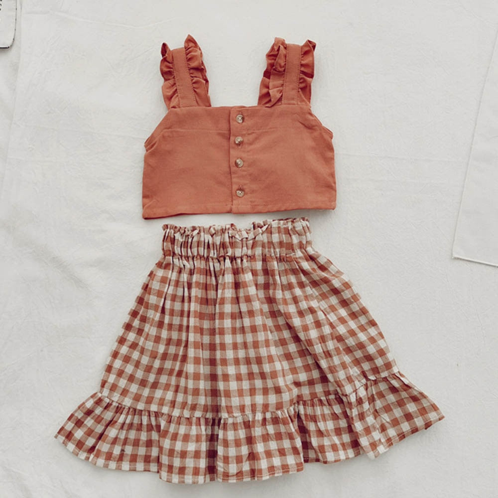 Kids Girls Clothing Sets Summer New Style Brand  Baby Girls Clothes Short Sleeve T-Shirt+Pant Dress 2Pcs Children Clothes Suits