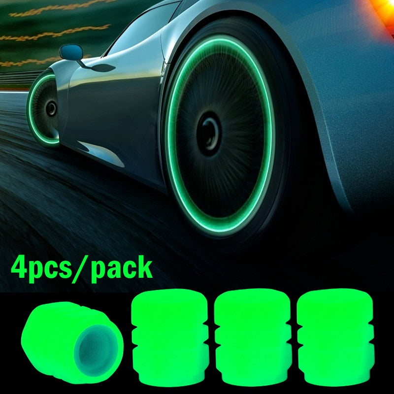 12Pcs Car Luminous Tire Valve Caps Fluorescent