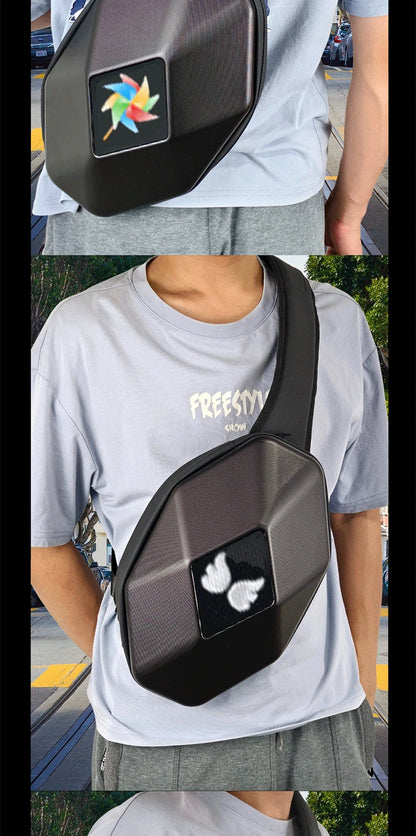 Motorcycle Backpack with LED EYE - DIY Riding Bag with APP Control, Hard Shell, Rainproof, Fits 14-Inch Notebook - Hiccupzz