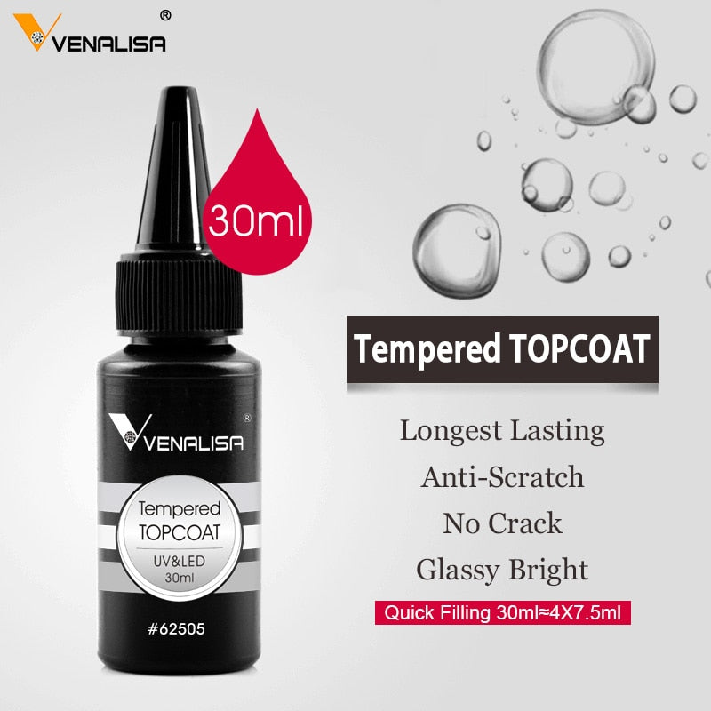 Long Wear Tempered Top Coat Reinforce Gel, Big Volume 225g/30ml Base Gel