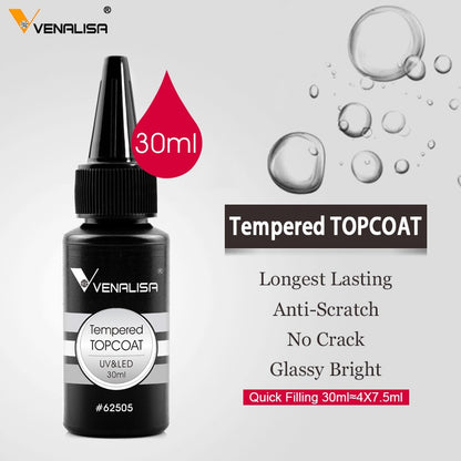 Long Wear Tempered Top Coat Reinforce Gel, Big Volume 225g/30ml Base Gel - Hiccupzz