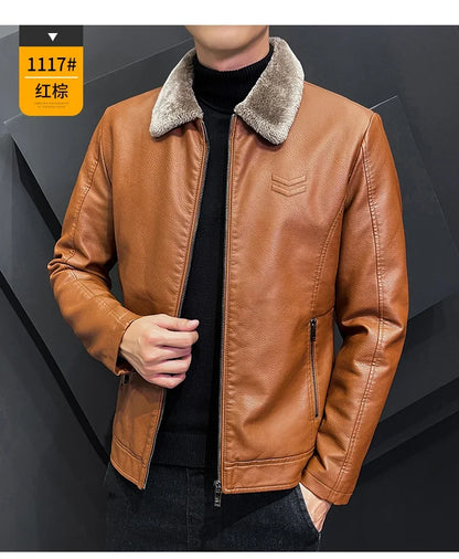 Men's Vintage Brown Leather Jacket - Hiccupzz