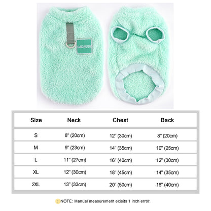Soft Coral Fleece Pet Clothes Warm Dog Vest Coat Cute Puppy Sweater Cat Apparel For Chihuahua Yorkie Terrier Shih Tzu Pet Outfit - Hiccupzz