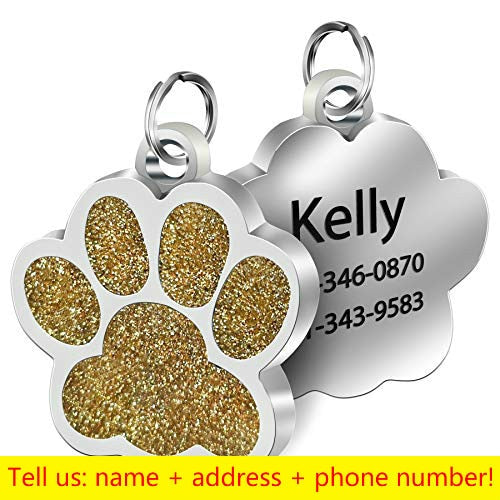 Personalized Engraving Pet Cat Name Tags Customized Dog ID Tag Collar Accessories Nameplate Anti-lost Pendant Metal Keyring - Hiccupzz