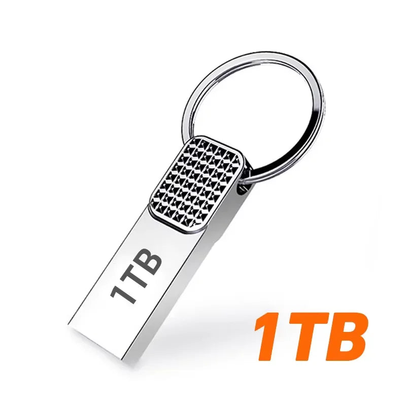 2TB Metal USB 3.2 Flash Drive – High-Speed Type-C Pen Drive, 1TB/512GB/128GB Mini Key Design for Phone & PC