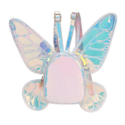 Fashion Women's Laser Mini Backpack Butterfly Angel Wings Daypack for Girls Travel Casual Daypack School Bag Holographic Leather - Hiccupzz