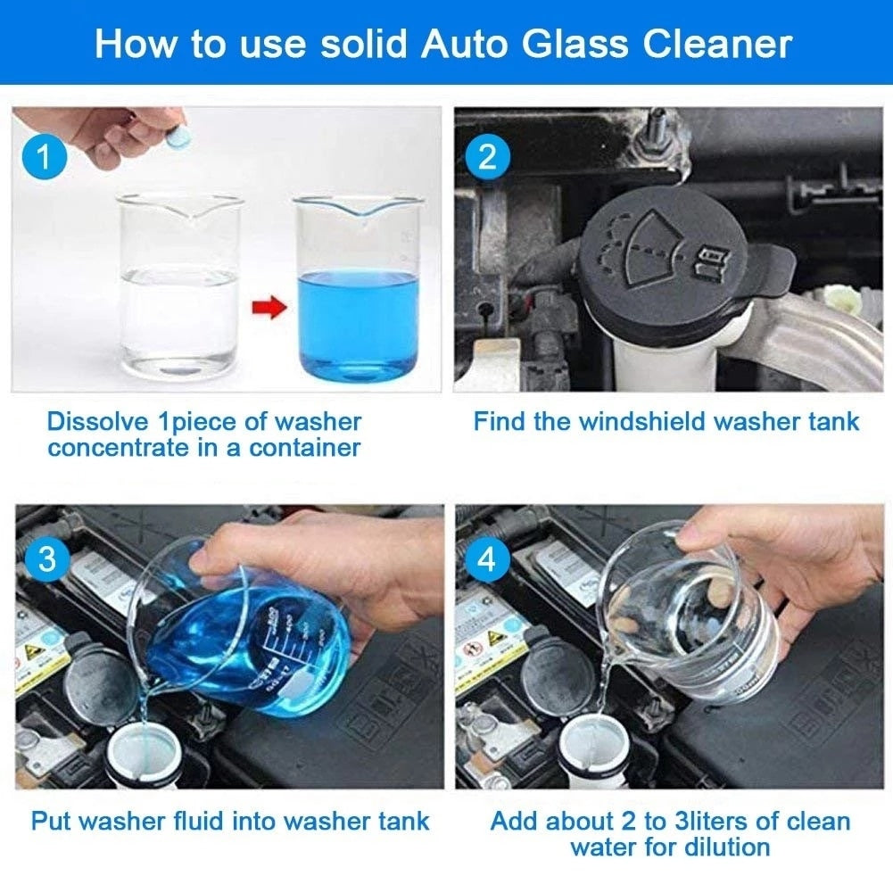 5/10/20/40/100Pcs Solid Cleaner Car Windscreen Wiper Effervescent Tablets Glass Toilet Cleaning Car Accessories