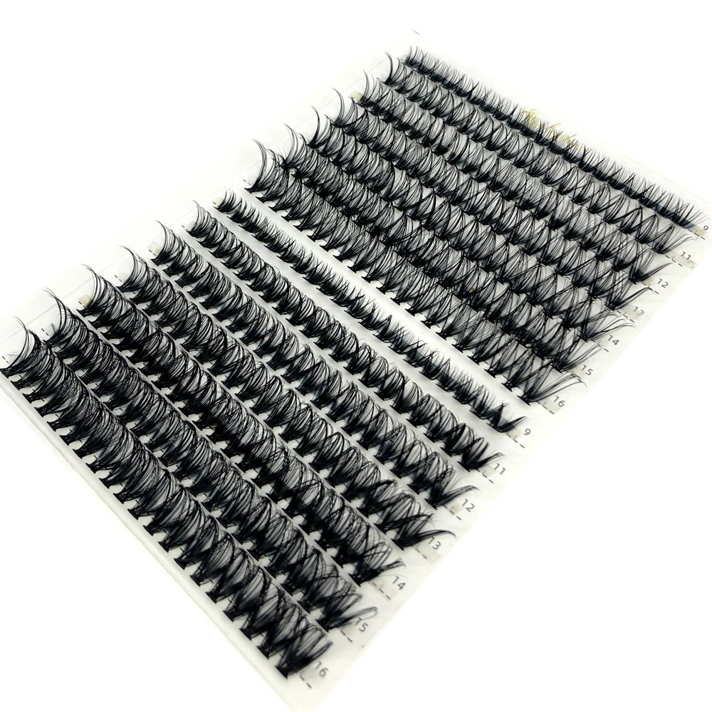 Mixed Tray Individual Lashes (30D, 40D, 60D, 80D) - 3D Russian Volume Eyelashes, Soft Natural Mink Lash Clusters, False Eyelashes